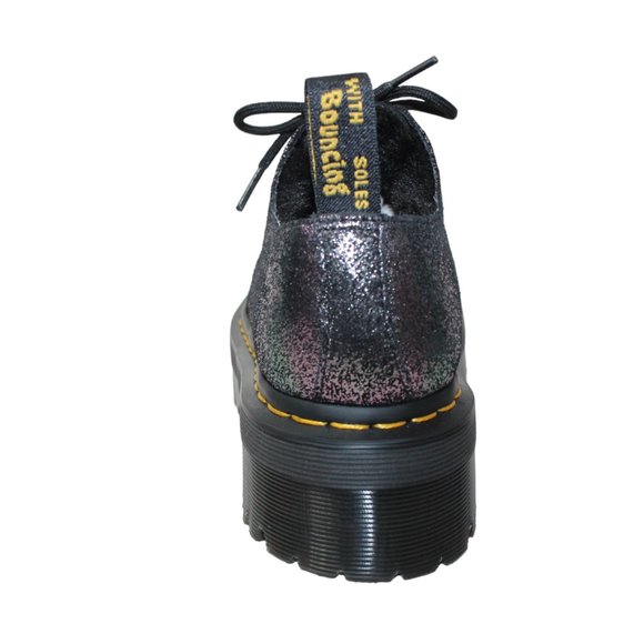 Dr Martens 1461 Quad FL Platform Oxford Purple Glitter Fur Lined Women's 7 NEW! - Picture 7 of 9